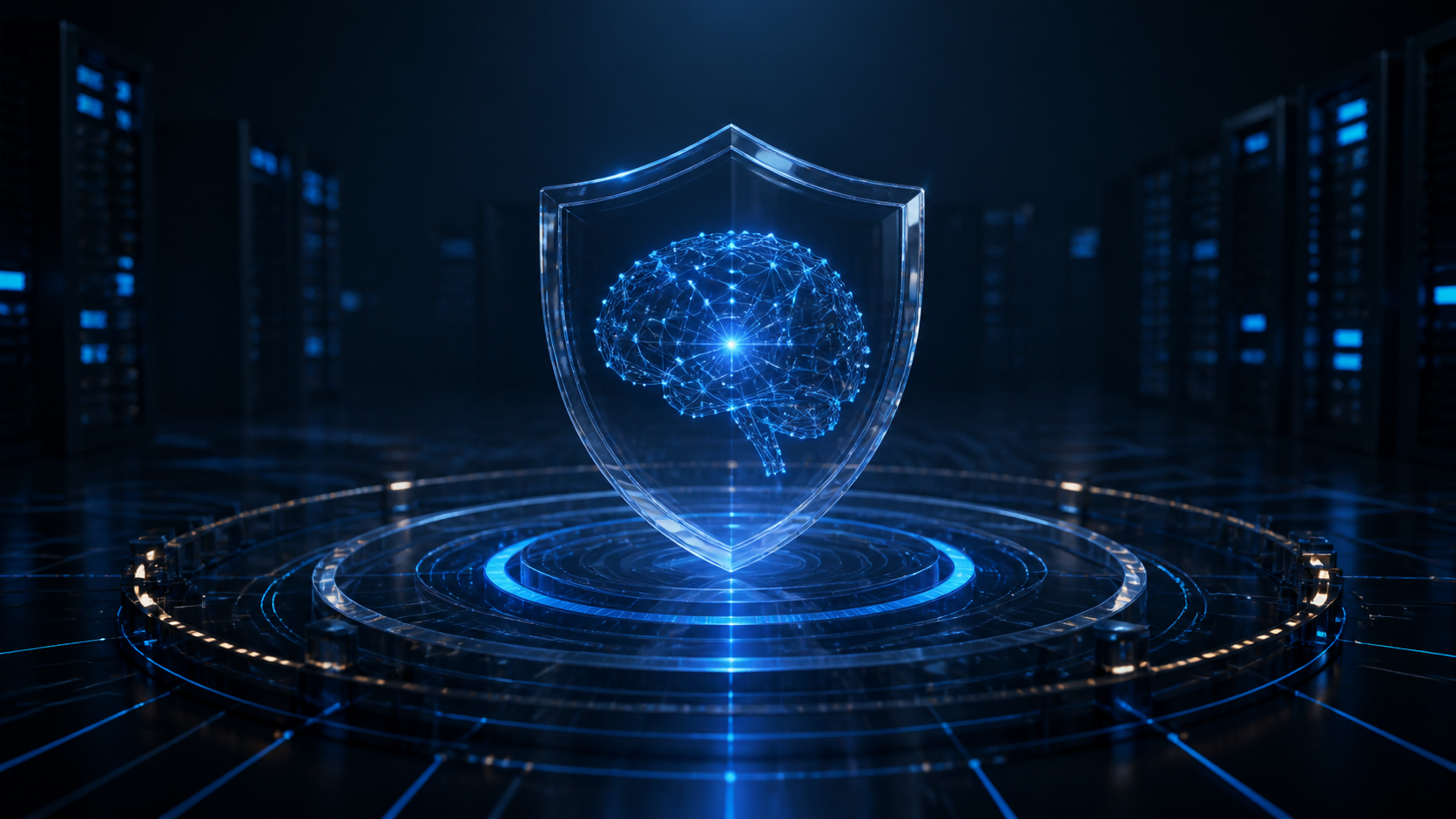 Scudo digitale che protegge un modello di intelligenza artificiale